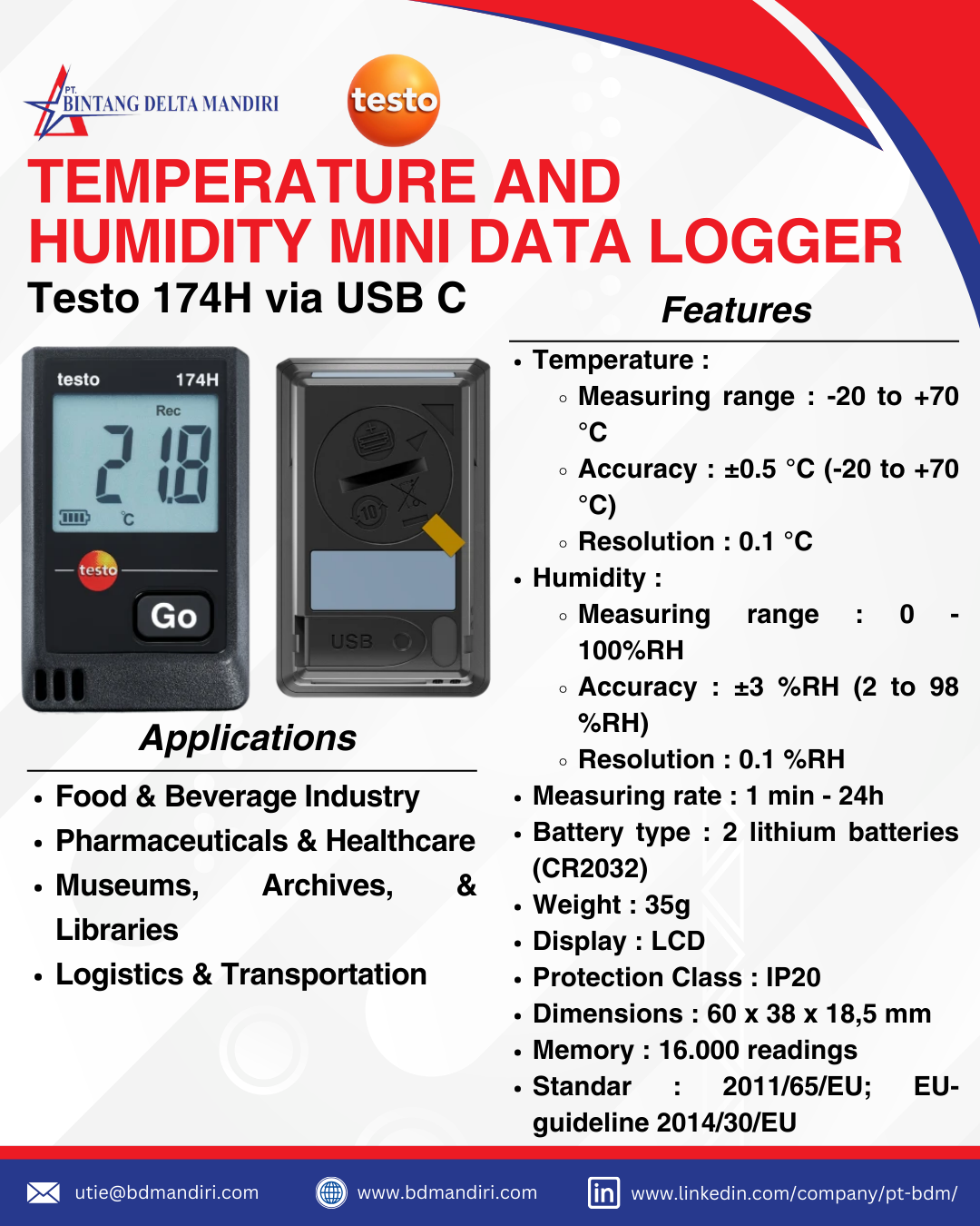 Testo 174H via USB C